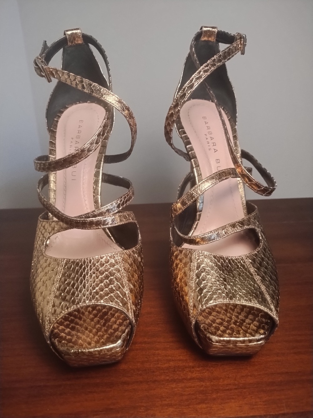 Barbara Bui Gold Metallic Stiletto Pumps